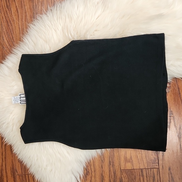 Y2k Black Knit Red Rose Floral Fitted Tank Top - Picture 4 of 4